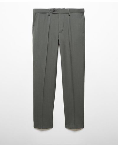 Mango Slim Fit Wool Suit Pants - Gray