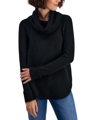 Style & Co. Waffle Cowlneck Tunic, Created For Macy's - Black