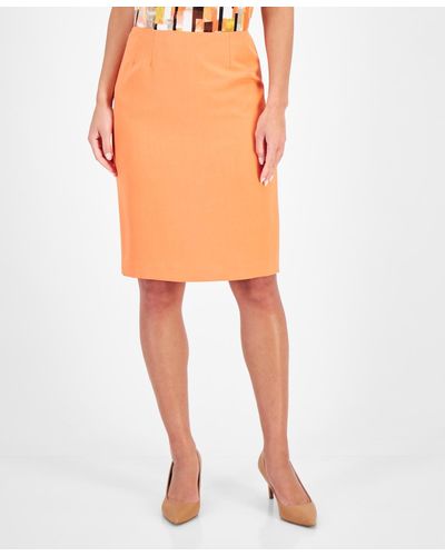 Kasper Pencil Skirt - Orange