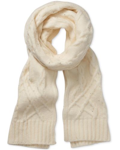 DKNY Studded Cable-knit Scarf - Natural