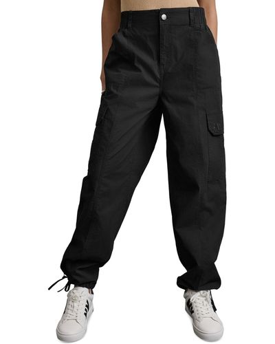 DKNY Straight-leg High-waist Adjustable-cuff Cargo Pants - Gray