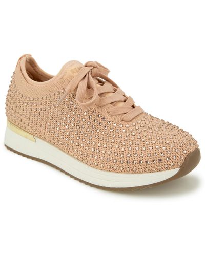 Kenneth Cole Cameron Jewel Lace Up Sneakers - Natural