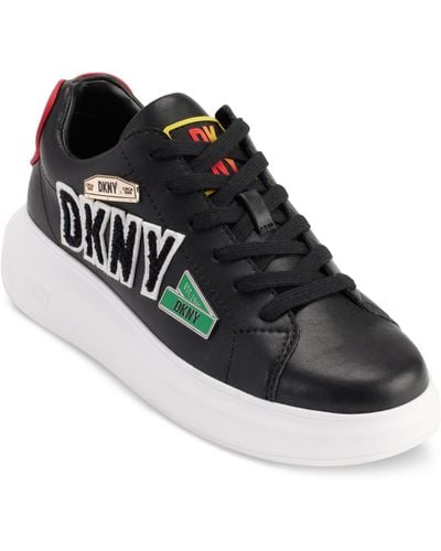 DKNY Jewel City Signs Lace-up Low-top Platform Sneakers - Black