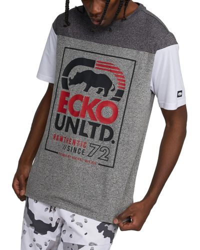 Ecko' Unltd Short Sleeves Double Down Graphic T-shirt - White