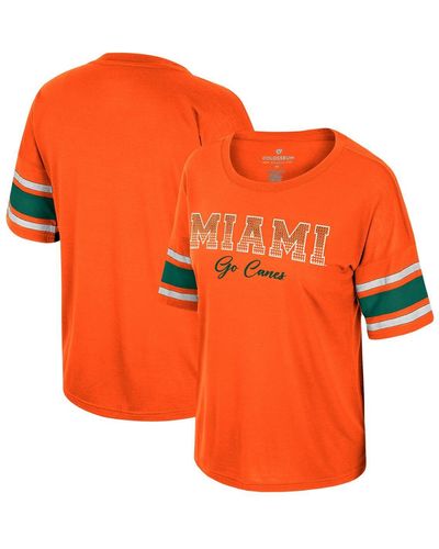Colosseum Athletics Miami Hurricanes I'm Gliding Here Rhinestone T-shirt - Orange