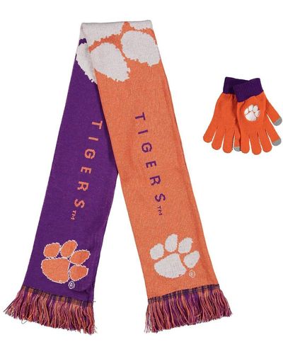 FOCO Clemson Tigers Glove And Scarf Combo Set - Red