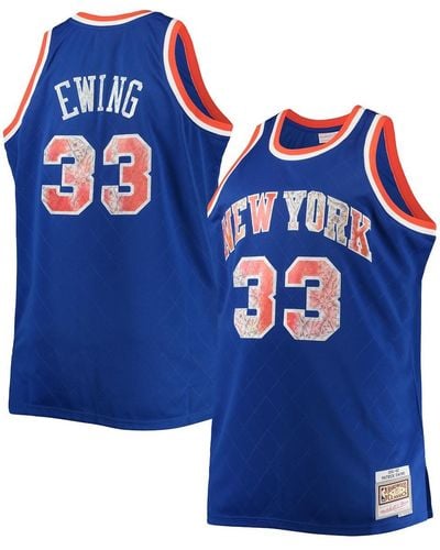 Mitchell & Ness Patrick Ewing New York Knicks Big And Tall 1991-92 Nba 75th Anniversary Diamond Swingman Jersey - Blue