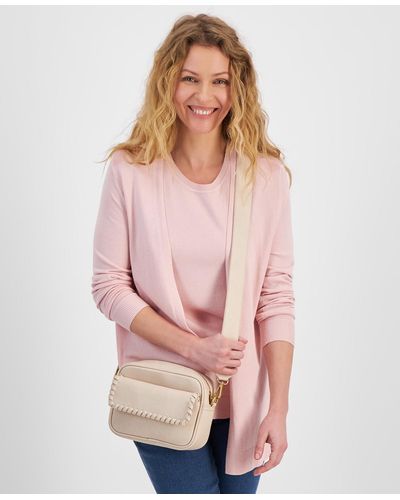 Style & Co. Open Front Cardigan Sweater - Pink