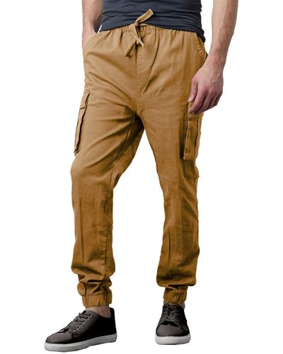 Galaxy By Harvic Slim Fit Stretch Cargo jogger Pants - Natural
