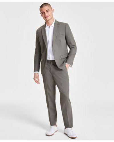 INC International Concepts Slim Fit Blazer Dress Shirt Slim Pants Created For Macys - Gray