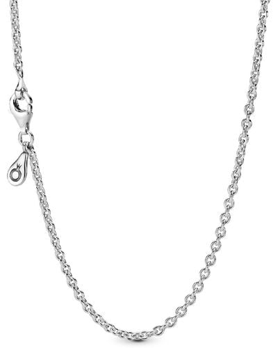 PANDORA Moments Sterling Cable Chain Necklace - Metallic