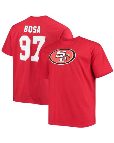 Fanatics Big And Tall Nick Bosa San Francisco 49ers Player Name Number T-shirt - Red