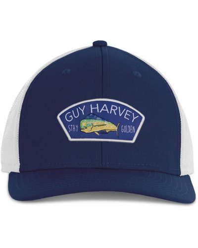 Guy Harvey Colorblocked Logo Patch Trucker Hat - Blue