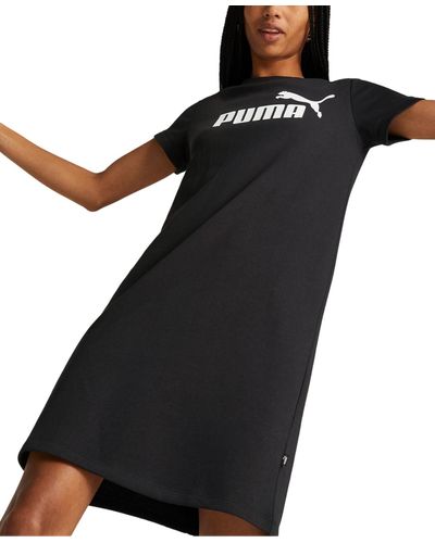 PUMA Essentials Logo Short-sleeve French Terry Dress - Black
