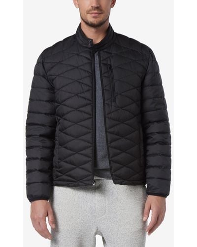 Marc New York Racer Style Quilted Packable Jacket - Black
