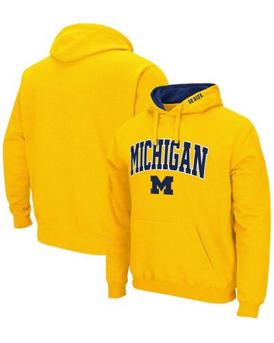 Colosseum Athletics Michigan Wolverines Arch Logo 3.0 Pullover Hoodie - Yellow