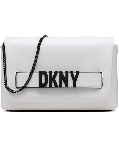 DKNY Pilar Small Leather Clutch - Metallic