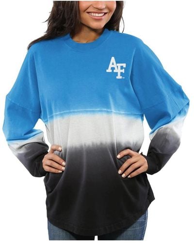 Spirit Jersey Air Force Falcons Ombre Long Sleeve Dip-dyed - Blue