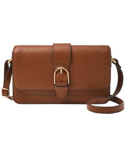 Fossil Small Zoey Leather Crossbody Bag - Brown