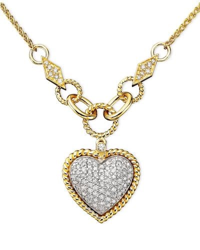 Effy D'oro By Effy Diamond Pave Diamond Heart Pendant (3/4 Ct. T.w. - Metallic