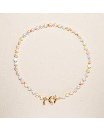Joey Baby 18k Gold Freshwater Pearls And Pastel Rainbow Beads - Metallic