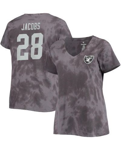 Profile Josh Jacobs Las Vegas Raiders Plus Size Name And Number Tie-dye T-shirt - Gray
