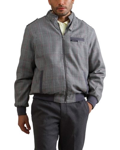 Members Only Anderson Glen Plaid Iconic Racer Jacket - Gray