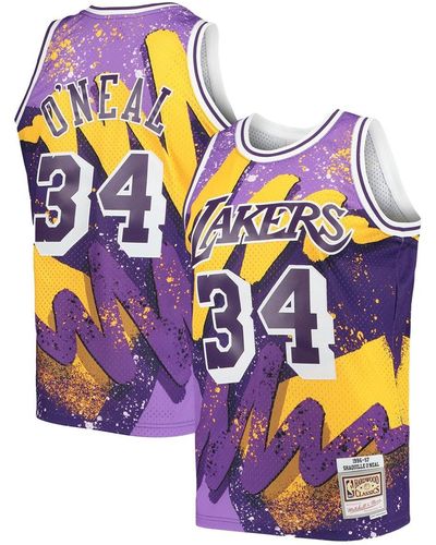 Mitchell & Ness Shaquille O'neal Los Angeles Lakers Hardwood Classics 1996-97 Hyper Hoops Swingman Jersey - Purple