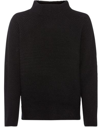 Olsen Wool Blend Long Sleeve Sweater - Black