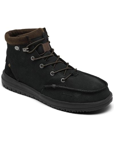 Hey Dude Bradley Leather Casual Boots From Finish Line - Black