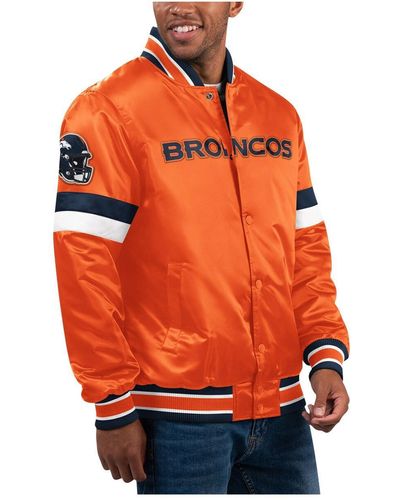 Starter Denver Broncos Home Game Satin Full-snap Varsity Jacket - Orange
