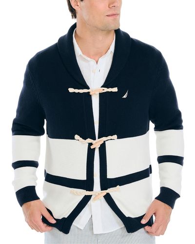 Nautica Heritage Shawl-collar toggle-closure Cardigan Sweater - Blue