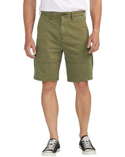 Silver Jeans Co. Essential Twill Cargo 10" Shorts - Green