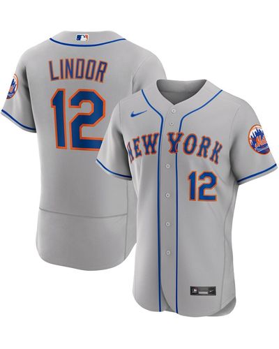 Nike Francisco Lindor New York Mets Road Authentic Player Jersey - Gray