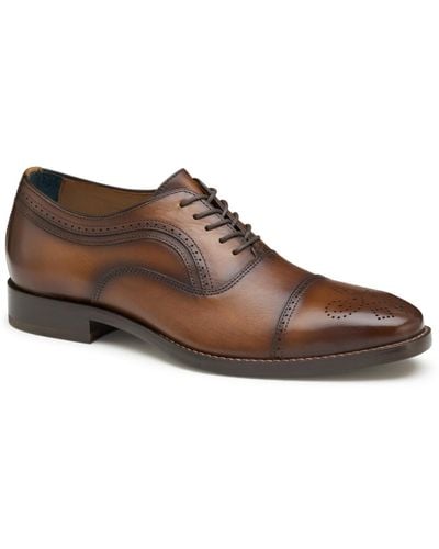 Johnston & Murphy Danridge Cap Toe Dress Shoes - Brown