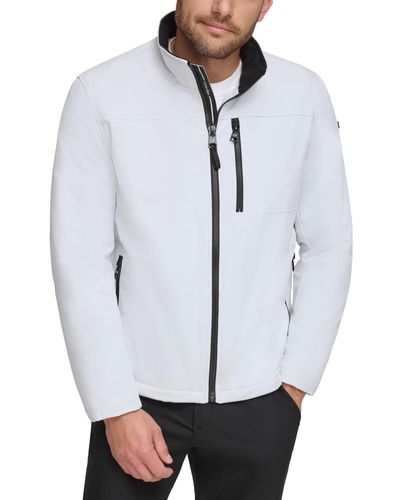 Calvin Klein Sherpa Lined Classic Soft Shell Jacket - White
