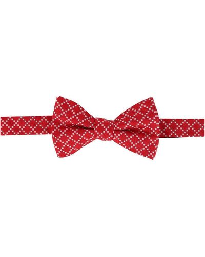 Trafalgar Rowan Geometric Pattern Silk Bow Tie - Red
