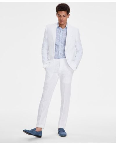 BarIII Slim-fit Linen Suit Jackets - White