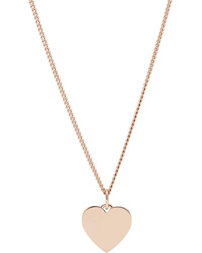 Fossil Lane Heart Stainless Steel Necklace - Multicolor