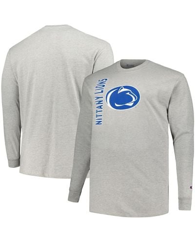 Champion Penn State Nittany Lions Big And Tall Mascot Long Sleeve T-shirt - Gray