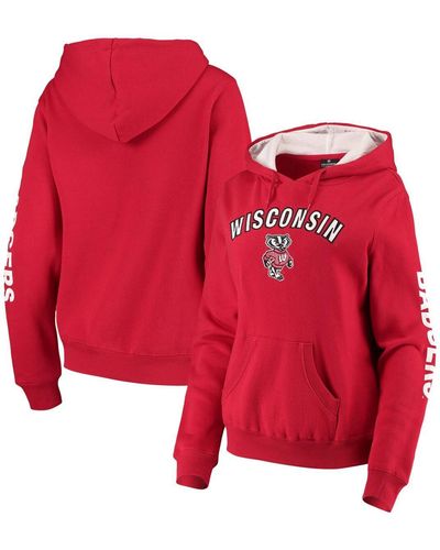 Colosseum Athletics Wisconsin Badgers Loud And Proud Pullover Hoodie - Red