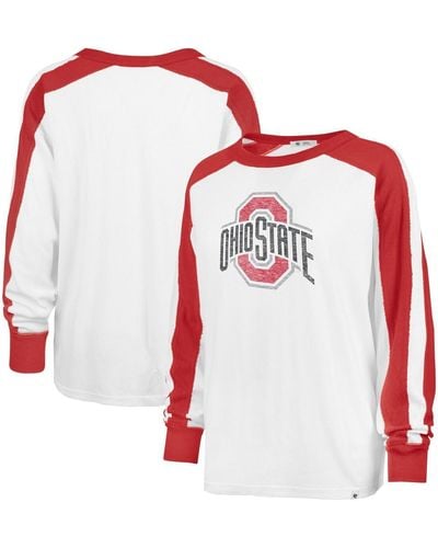 '47 Distressed Ohio State Buckeyes Premier Caribou Long Sleeve T-shirt - Red