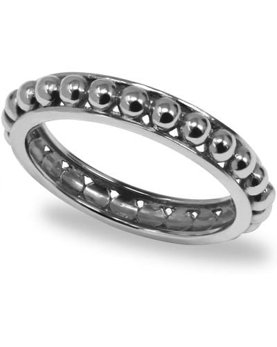 Anzie Jac + Jo By Anzie Stratta Dotted Ring Band In Sterling - Metallic