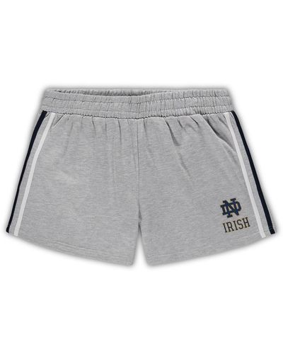 Profile Notre Dame Fighting Irish Plus Size 2 Stripes Shorts - Gray