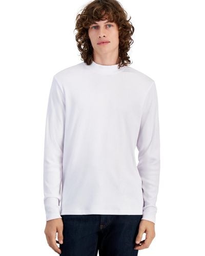 INC International Concepts Liam Ribbed Top - White