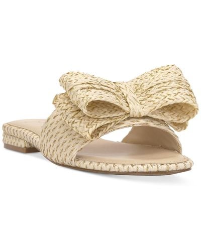 Jessica Simpson Avrena Woven Bow Slide Flat Sandals - Natural