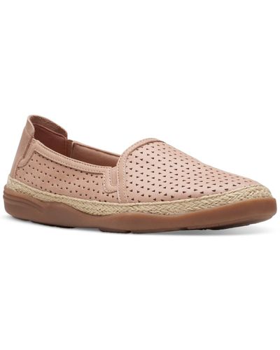 Clarks Elaina Ruby Slip-on Espadrille Flats - Pink