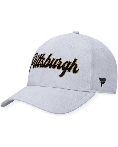 Fanatics Distressed Pittsburgh Penguins Heritage Vintage-like Suede Adjustable Hat - Gray