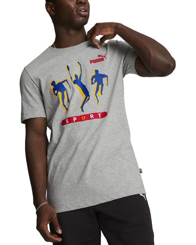PUMA Vintage Sport Regular-fit Logo Graphic T-shirt - Gray