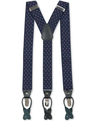 Con.struct Geometric Print Suspenders - Blue